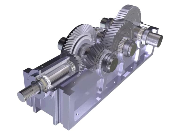 Internal view of Helical Gearbox.